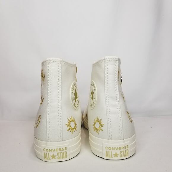 Converse Women's CTAS Charms  Lift Hi Tops Size 9.5 White/Gold A13408C NWT - Picture 6 of 9